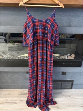 Derek Heart Navy Dress with Red Trim